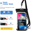 2 Pack Universal Waterproof Case Cellphone Dry Bag Pouch Compatible with iPhone and Android up to 7"