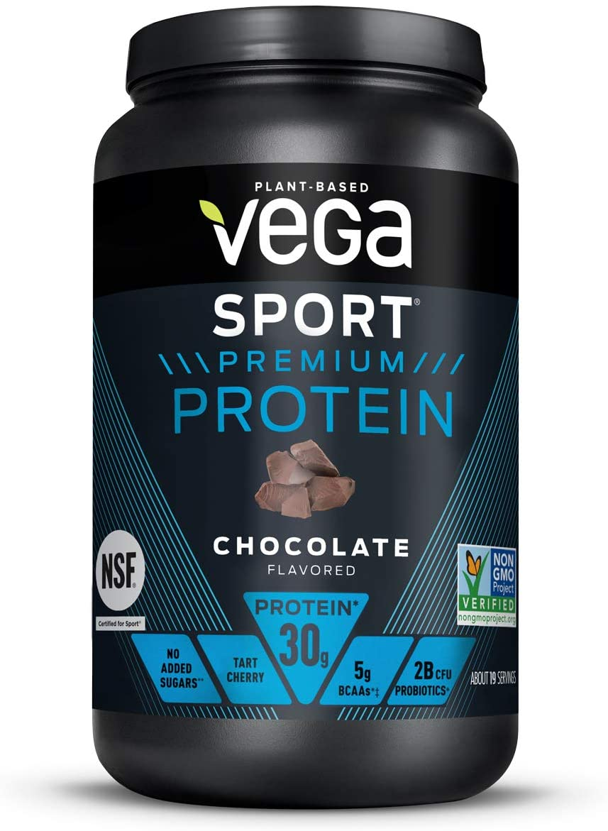 Vega Sport Premium Protein Powder, Vanilla, Vegan, 30G Plant Based Protein, 5G Bcaas, Low Carb, Keto, Dairy Free, Gluten Free, Non GMO, Pea Protein for Women and Men, 1.8 Pounds (20 Servings)