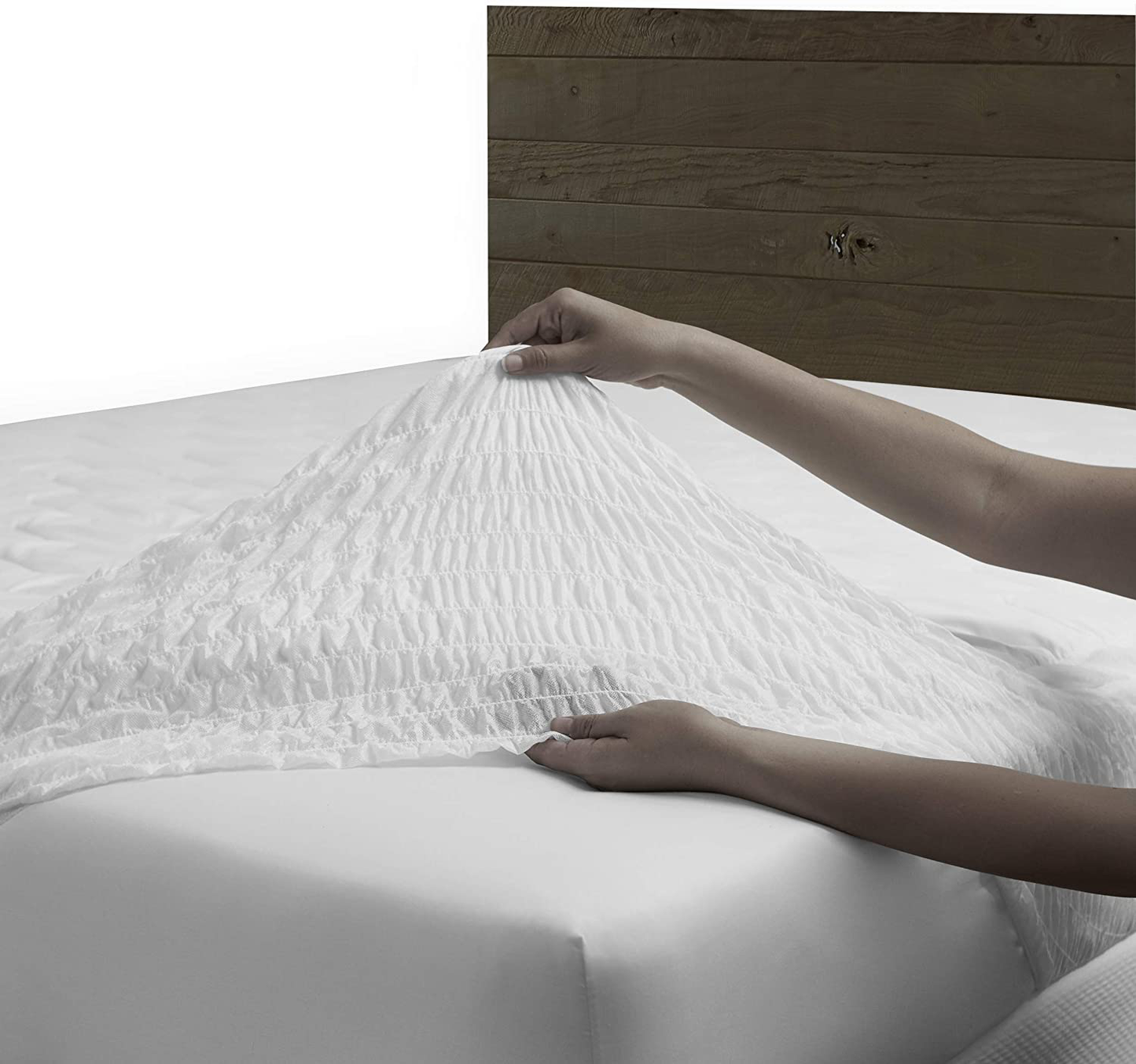 I AM Waterproof Mattress Pad, Queen, White