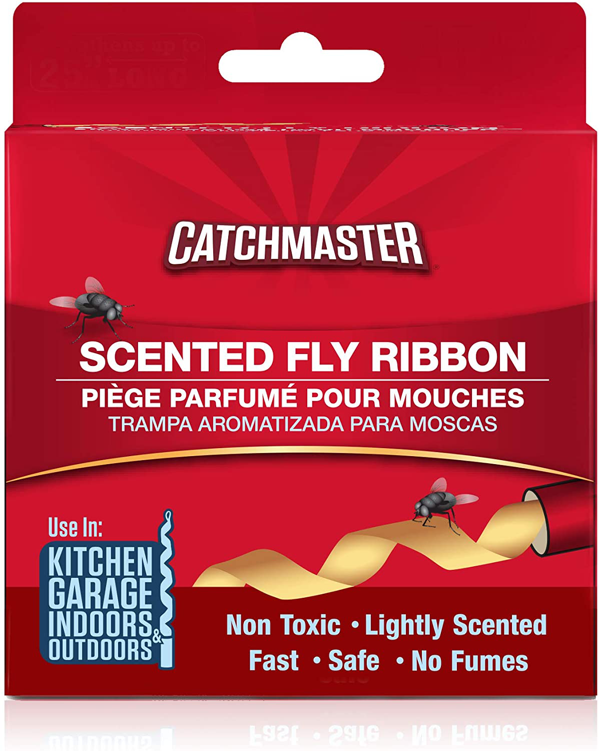 Catchmaster Sticky Fly Trap Ribbon - Indoor/Outdoor Fly Catcher Insect Killer- Pack of 20 Rolls