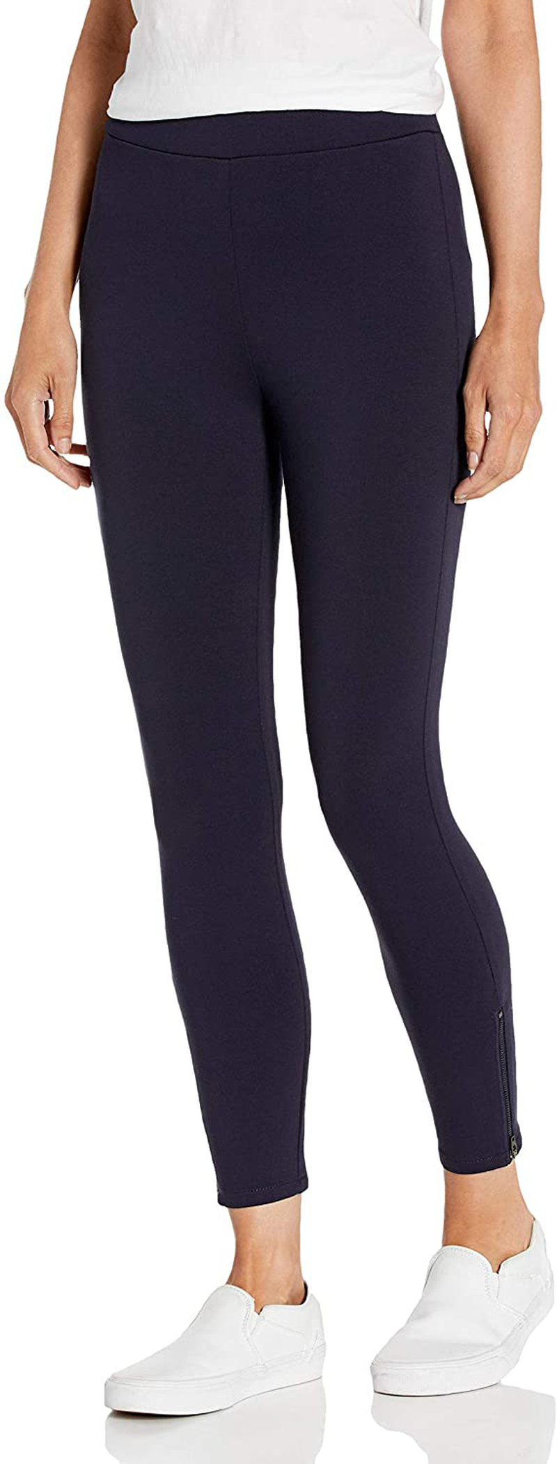 Daily Ritual Women's Ponte Knit Skinny-Fit Legging with Ankle Side Zips