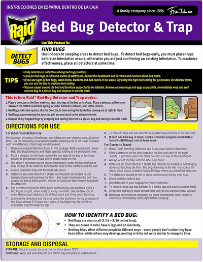 Raid Bed Bug Detector & Trap, 8 Ct