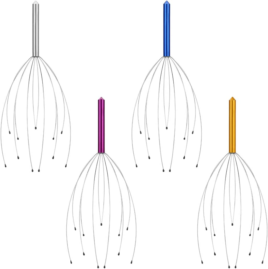 4 Pack Scalp Massagers, Handheld Head Massage Tingler, Scratcher for Deep Relaxation, Hair Stimulation and Stress Relief