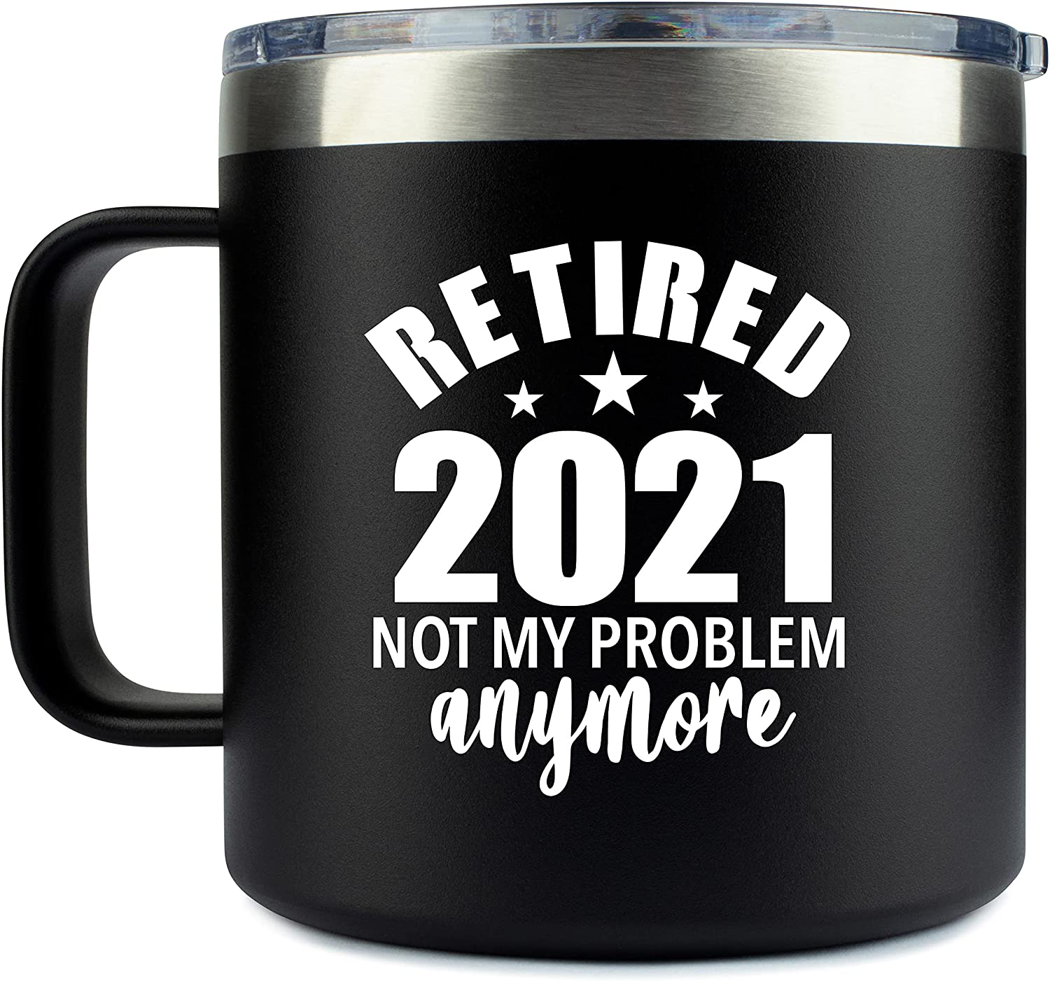 Retirement Gifts for Men - Coffee Mug Tumbler Stainless Steel 14oz - Gift Idea for Men, Women, Retired