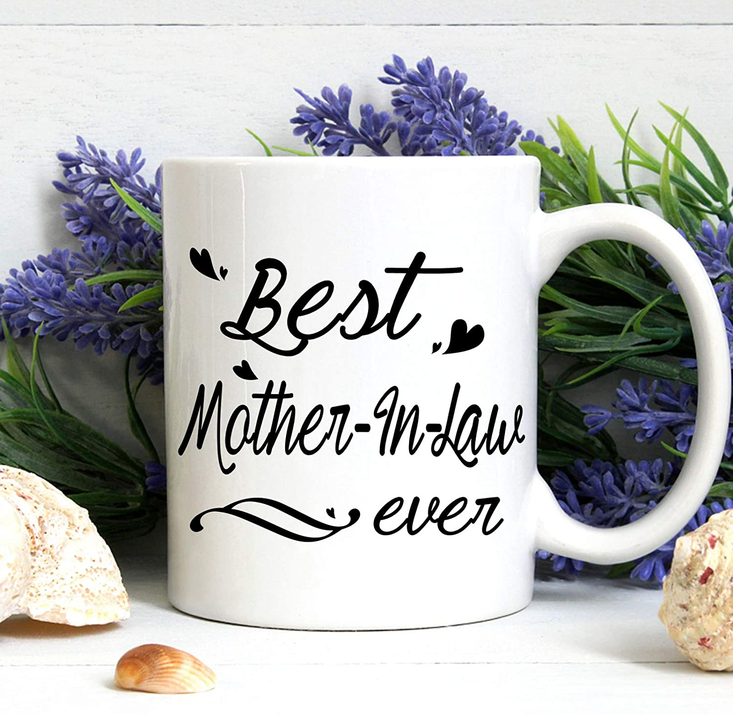 Best Mother in Law Coffee Mug Mother in Law Coffee Mugs Best Mother in Law Gifts Birthday Mothers Day Best Mother in Law Gifts from Daughter Son in Law 11 Ounce with Gift Box