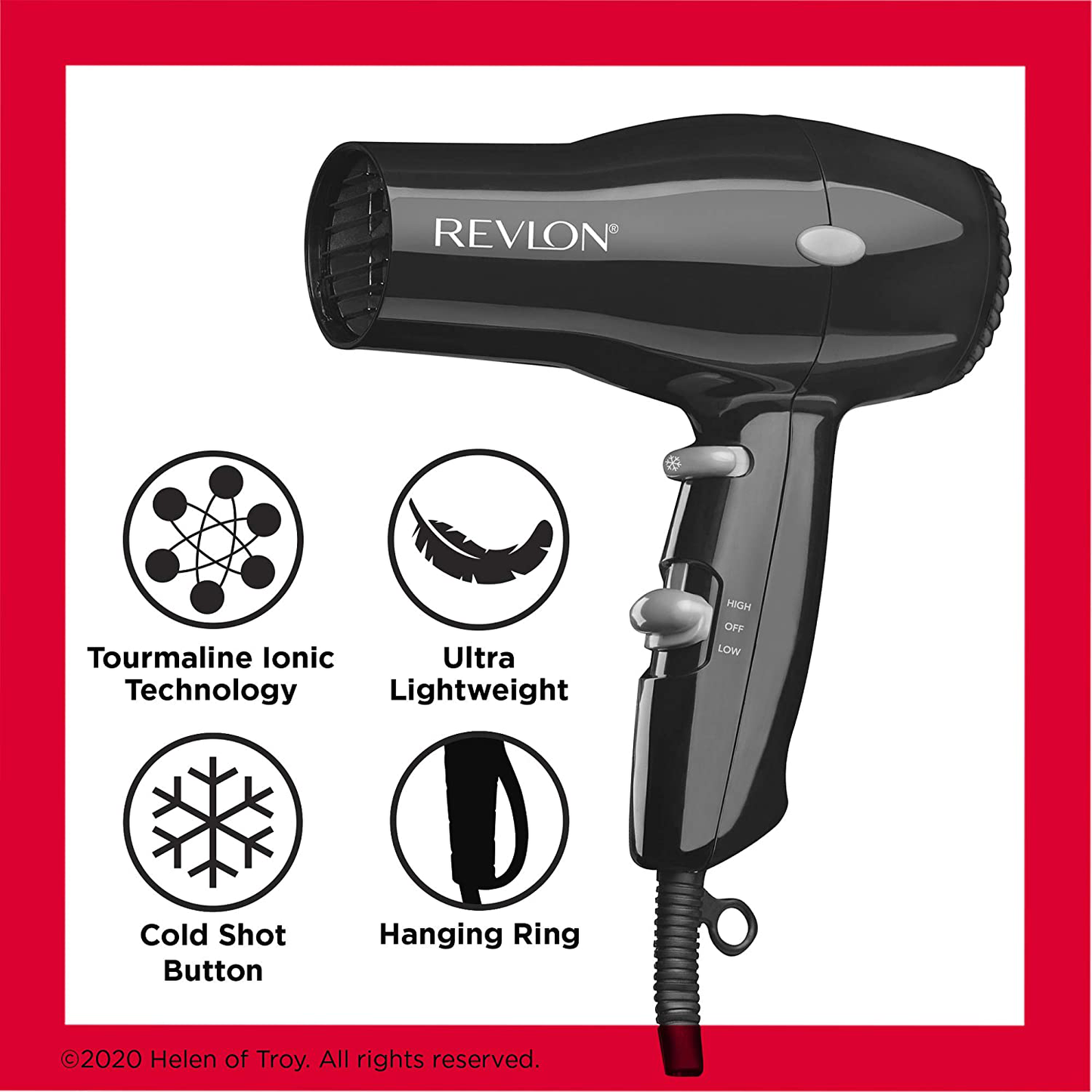 REVLON The Essential, Lightweight + Compact Travel Hair Dryer
