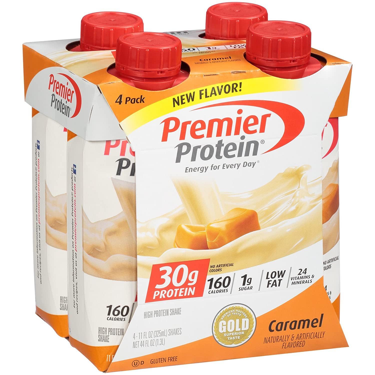 Premier Protein 30G Protein Shakes, Caramel, 11 Fluid Ounces, 4 Count