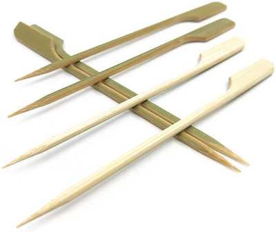 7 inch Bamboo wood wooden Paddle Picks Skewers for Cocktail，Fruit Kabobs，BBQ，Kitchen，Grilling，Barbeque Snacks.More Size Choices 3.5''/ 4.7''/ 7''/ 10'' (Pack of 100)