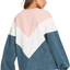 Romwe Women's Loose Colorblock Sweatshirt Lantern Sleeve Round Neck Pullover Tops