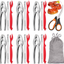 Hiware 19-piece Seafood Tools Set includes 6 Crab Crackers, 6 Lobster Shellers, 6 Crab Leg Forks/Picks and 1 Seafood Scissors & Storage Bag - Nut Cracker Set