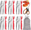 Hiware 19-piece Seafood Tools Set includes 6 Crab Crackers, 6 Lobster Shellers, 6 Crab Leg Forks/Picks and 1 Seafood Scissors & Storage Bag - Nut Cracker Set