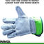Leather Work Gloves - Split Leather Design - Heavy Duty Industrial Safety Gloves - Fits Both Men & Women - All-Season (Summer/Winter) - Perfect for Mechanics, Welding, Gardening, Driving, and More!