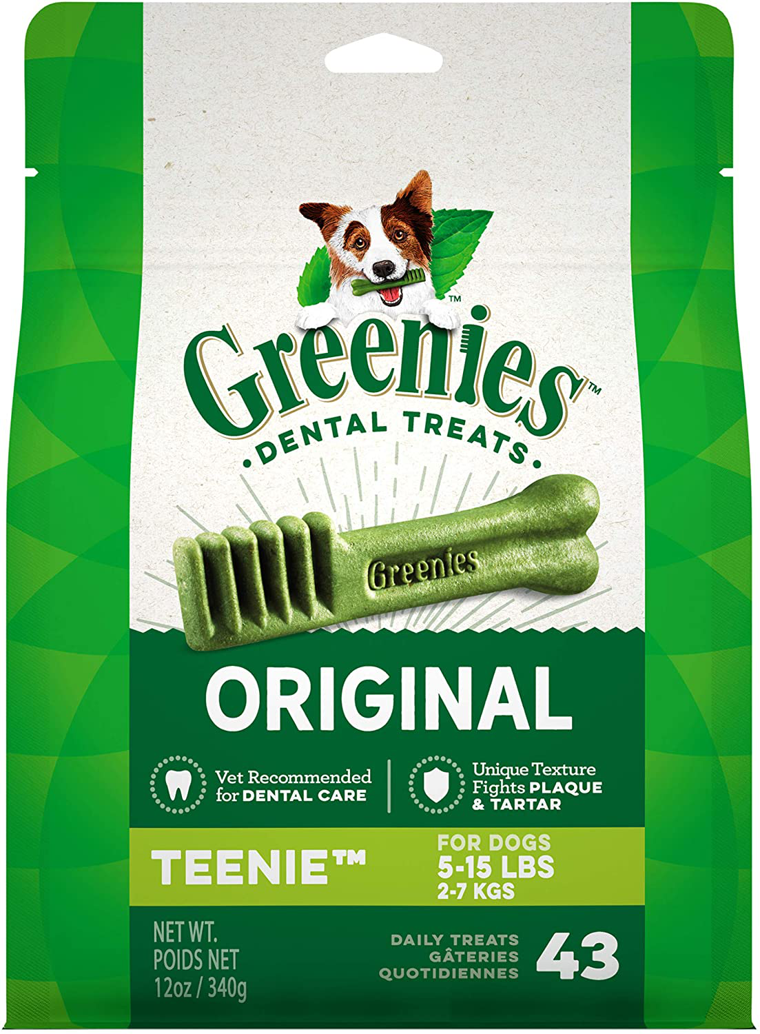 Greenies Original Teenie Natural Dental Dog Treats (5-15 lb. Dogs)