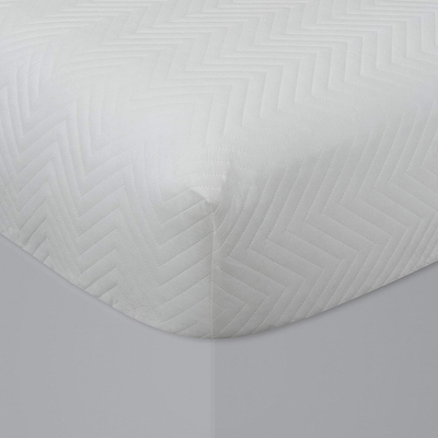 Bedsack Classic Chevron Mattress Pad, Hypoallergenic & Stain Resistant, Quilted Top & Sidewalls, Fits Mattresses up to 10”, Twin (869757)