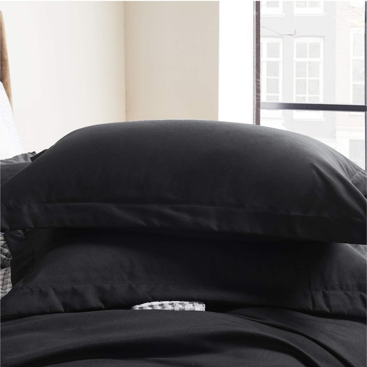 Bedsure Black Duvet Cover Full Size - Brushed Microfiber Soft Full Size Duvet Cover 3 Pieces with Zipper Closure, 1 Duvet Cover 80x90 inches and 2 Pillow Shams