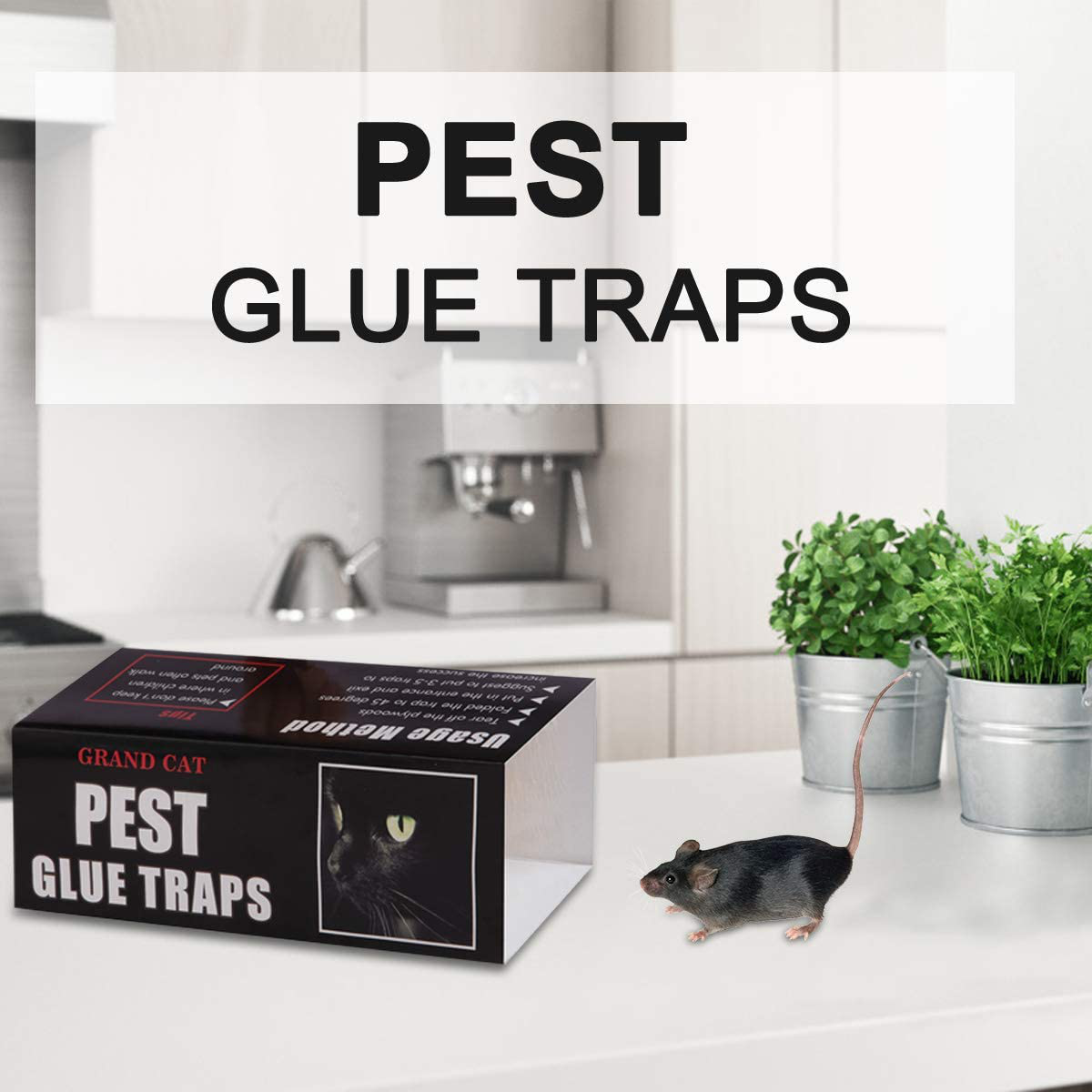 Mouse Glue Traps Large Size, 10 Pieces Peanut Butter Mouse Traps Glue Pads Super Sticky Boards for Indoor and Outdoor Mice, Rats, Cockroach, Spiders