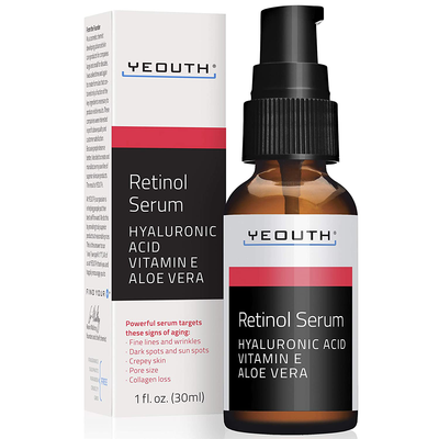 Retinol Serum 2.5% with Hyaluronic Acid, Aloe Vera, Vitamin E - Boost Collagen Production, Reduce Wrinkles, Fine Lines, Even Skin Tone, Age Spots, Sun Spots