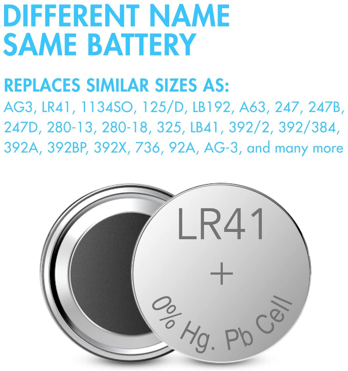 100 Pack Tenergy 1.5 Volt Battery Button Cell LR41, Ag3 Batteries Equivalent, Ideal for Thermometers, Watches, Laser Pointers, Small Toys, Portable Electronics, and More