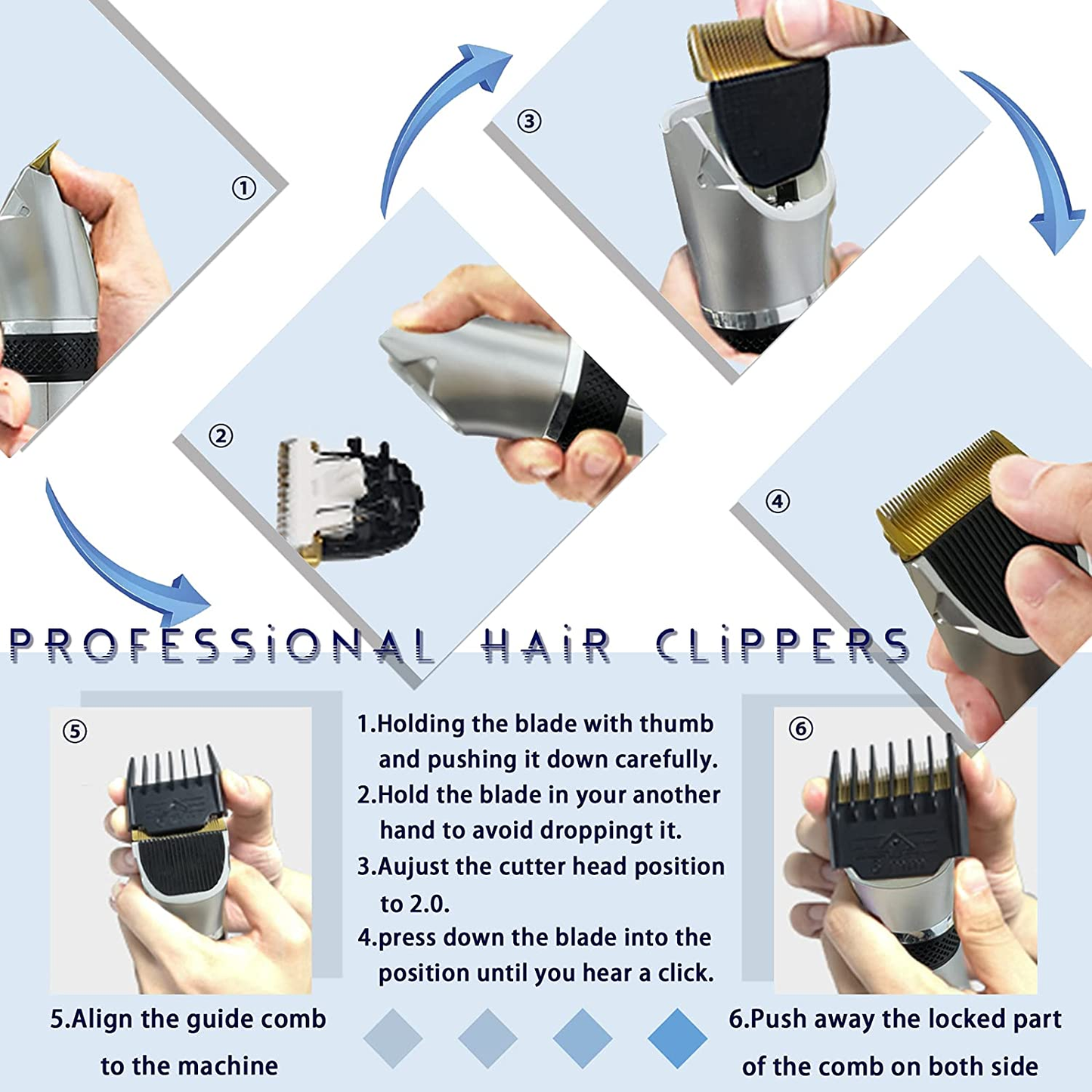 Hair Clippers - Professional Hair Clippers for Men, Hair Trimmer for Men, Hair Cutting Kit, Cordless Hair Clippers, Electric Trimmer Barbers with LED Display.