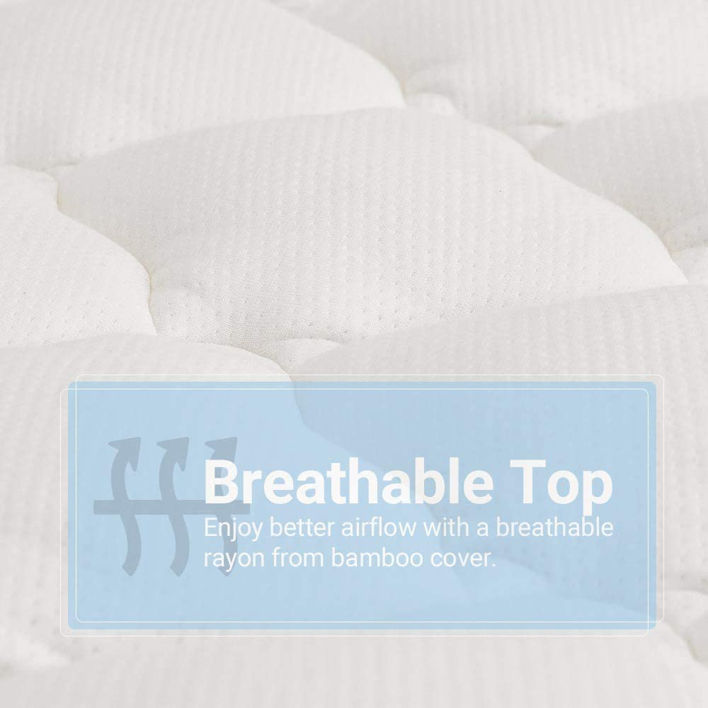 eLuxurySupply Double Thick Rayon Bamboo Mattress Topper with Fitted Skirt - Extra Plush Cooling Bamboo Mattress Pad - Hypoallergenic Down Alternative Fill - Twin XL
