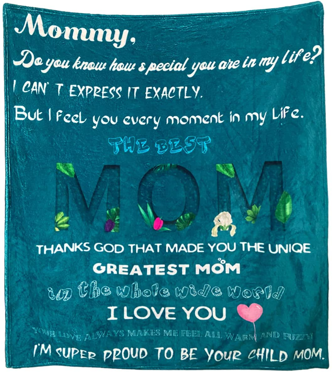 To My Mom Throw Blanket from Daughter Son Best Gift to Mom on Mother'S Day Personalized Ultra Soft Flannel Blanket on Birthday, Wedding Anniversary for Bedding Sofa and Travel, 50"X 60"