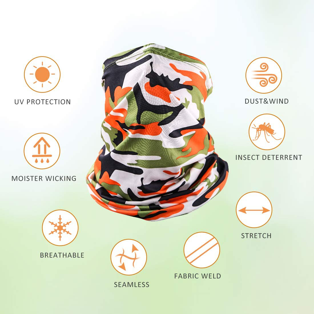 LUOLIIL VOE 5 Pieces Sun UV Protection Face Mask Neck Gaiter Windproof Scarf Sunscreen Breathable for Sport&Outdoor……