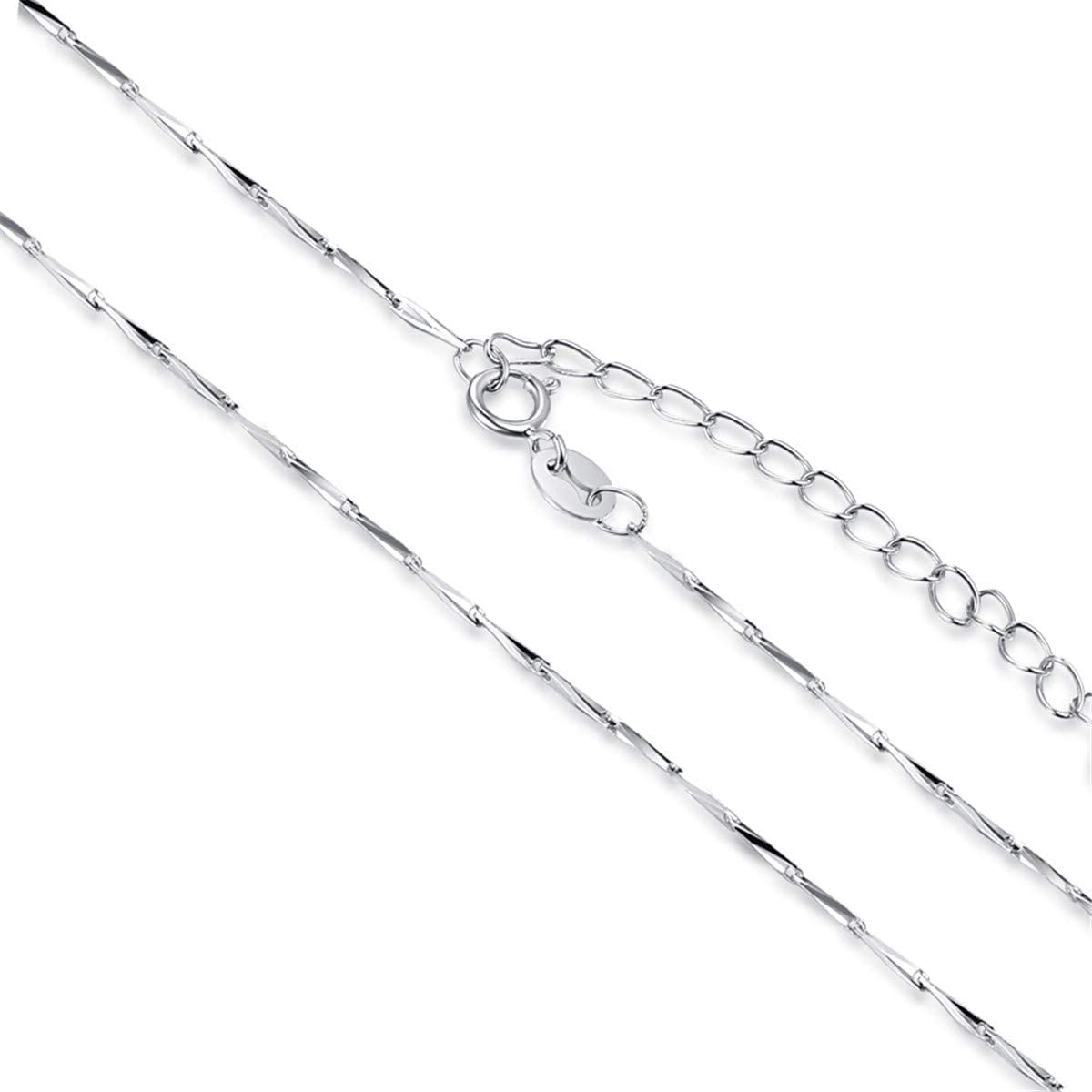 White Clear Austrian Crystal Pendant W/925 Sterlling Silver Hypoallergenic Chain Necklace