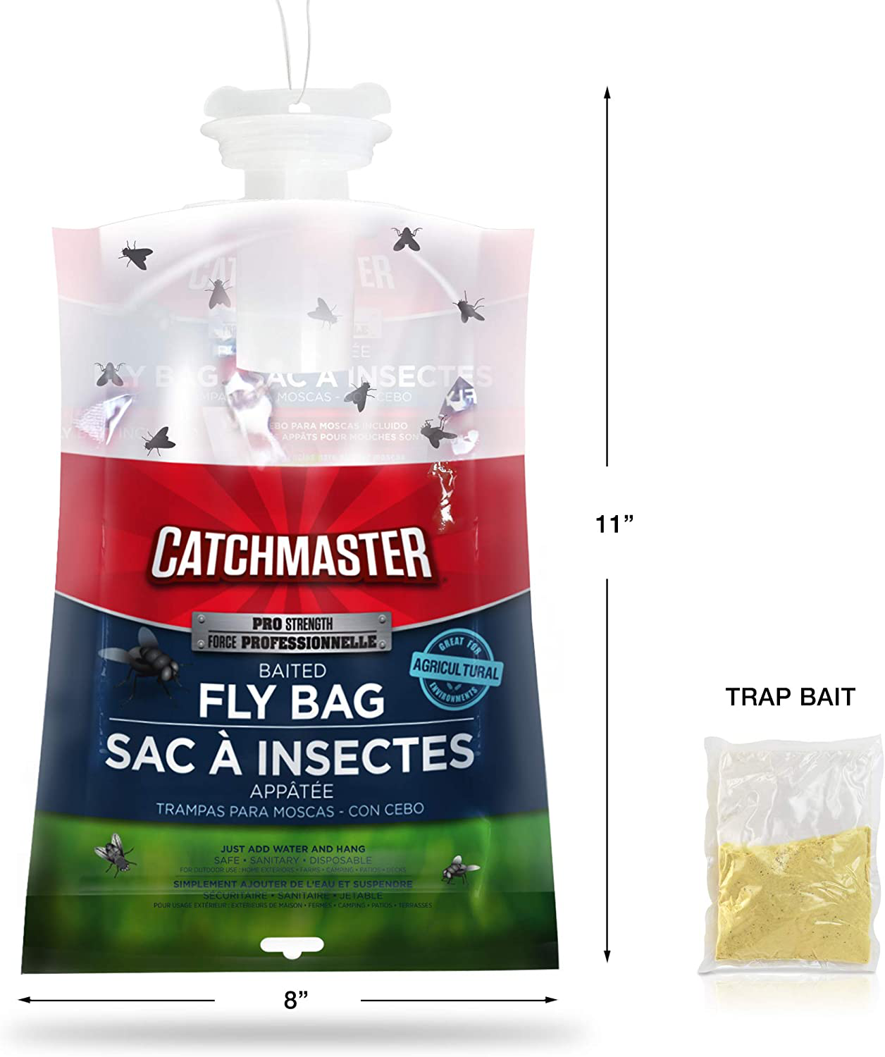 Catchmaster X-Large Outdoor Disposable Fly Bag Trap - Bulk Pack of 2 Fly Bags