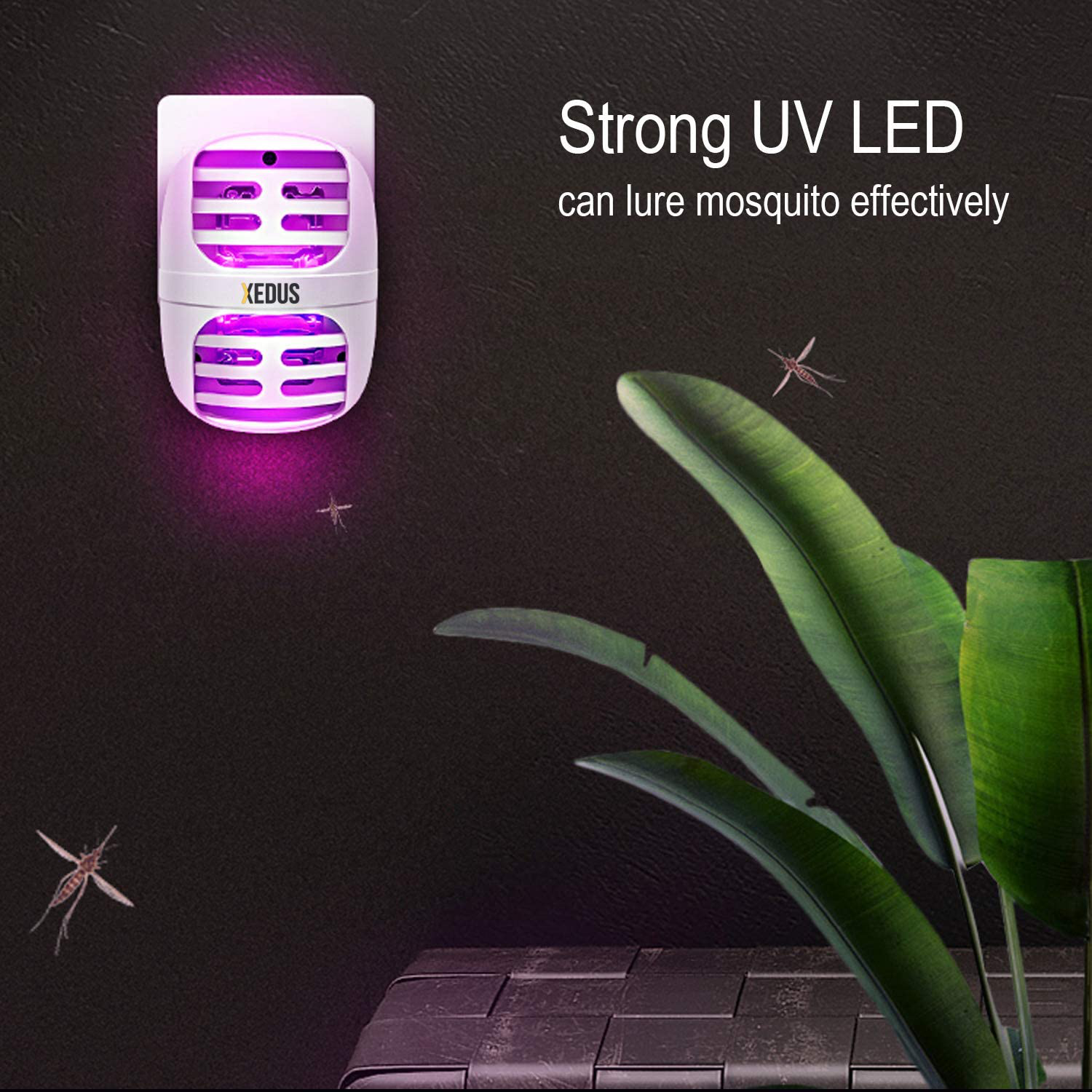 Bug Zapper Indoor Plug-in - Mosquito Killer lamp Insect Trap - Electric Insect Repellent - Pest Control for Bedroom, Kitchen, Office, Home
