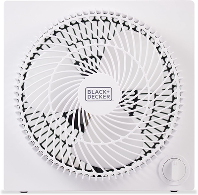 BLACK+DECKER Mini Box Fan – Tabletop Quiet 9 Inch Desk Box Fans Frameless BFB09W White