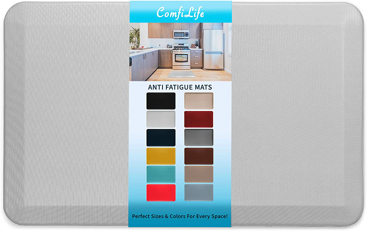 ComfiLife Anti Fatigue Floor Mat – 3/4 Inch Thick Perfect Kitchen Mat, Standing Desk Mat – Comfort at Home, Office, Garage – Durable – Stain Resistant – Non-Slip Bottom