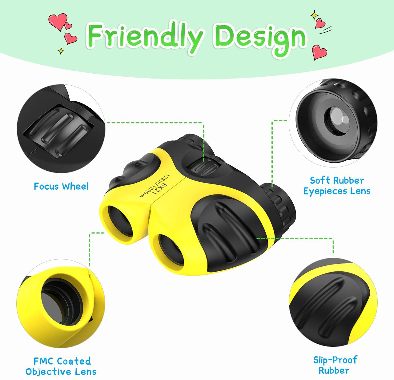 LET'S GO! Binocular for Kids, Compact High Resolution Shockproof Binoculars