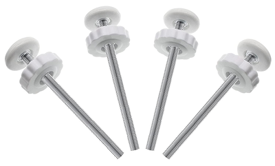 4Pcs Baby Gate Threaded Spindle Rod, M8 (8Mm) Replacement Bolt Part for Baby & Pet Pressure Mounted Safety Gates, Extra Long Baby Tension Gate Extender (White)
