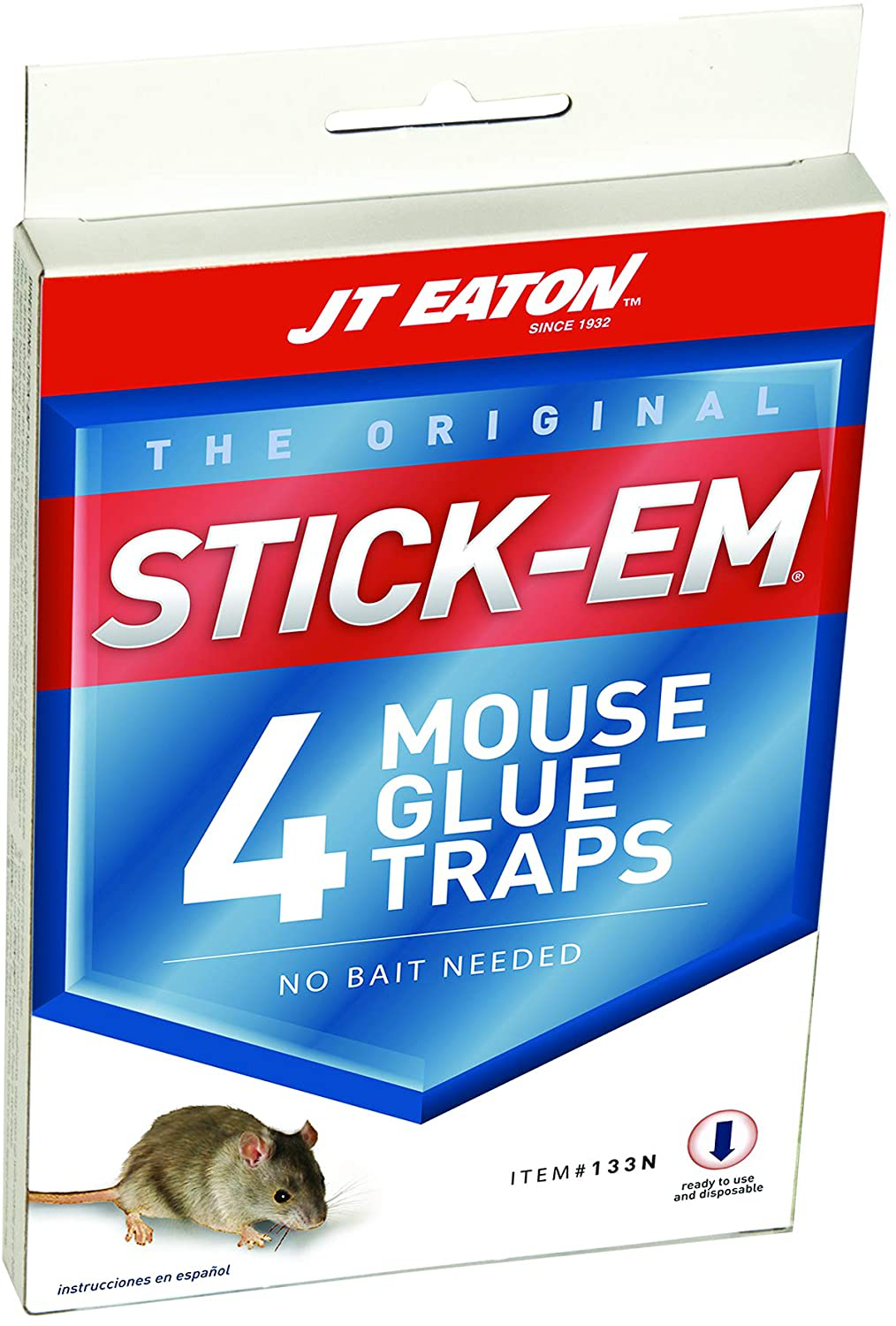 JT Eaton 133N Stick Em Glue Mouse Trap, Set of 4