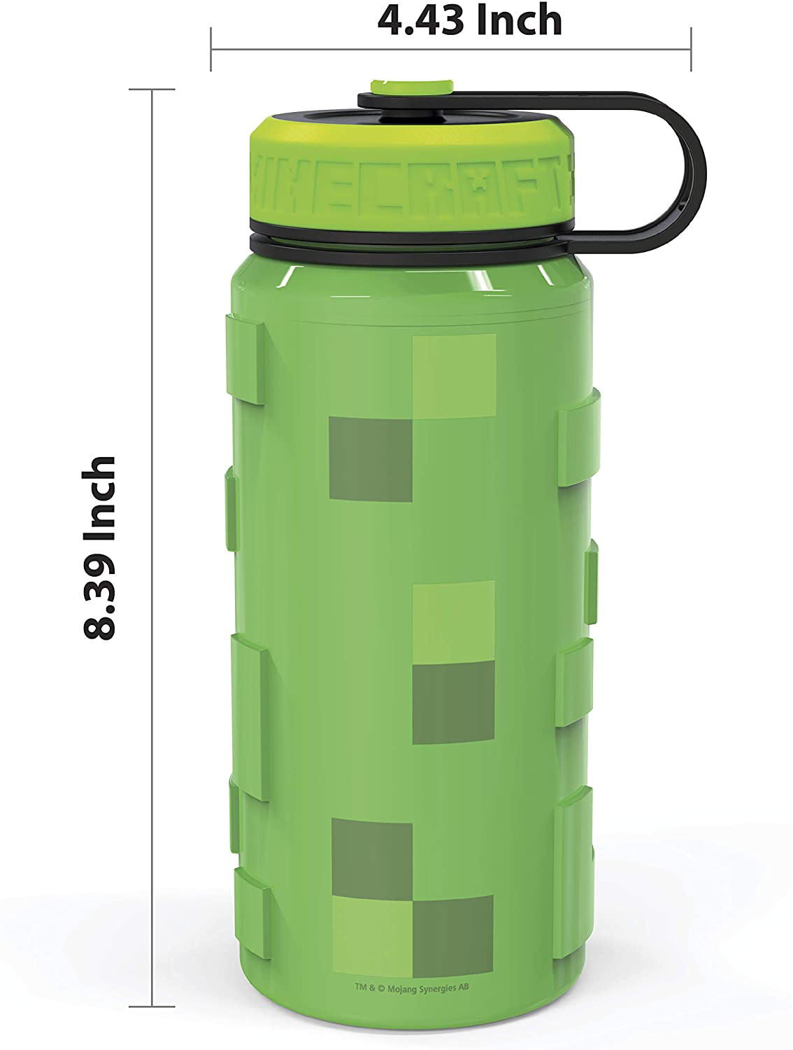 Zak Designs 24oz Xbox 18/8 Stainless Steel Vacuum Insulated Water Rugged Sports Bottle Easy Grip and Keeps Drinks Cold (24 oz