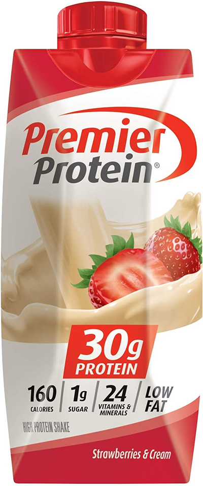 Premier Protein 30G Protein Shakes, Strawberries & Cream 11 Fluid Ounces (Pack of 4)