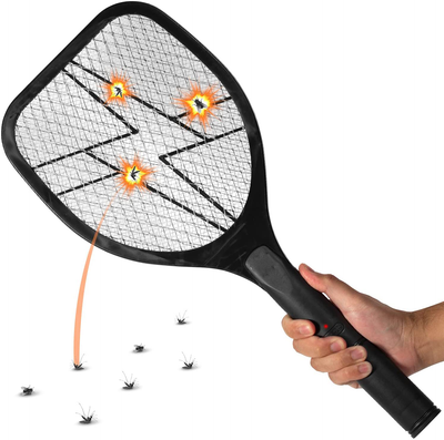 BugKwikZap 2PK of Electric Bug Zapper 3300 V, Mosquito / Fly / Bee Killer Racket, 2AA Battery Powered Fly Swatter Great for Home, Outdoor - Safe to The Touch