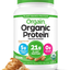 Orgain Organic Plant Based Protein Powder, Peanut Butter - 21G of Protein, Vegan, Low Net Carbs, Non Dairy, Gluten Free, Lactose Free, No Sugar Added, Soy Free, Kosher, Non-Gmo, 2.03 Pound