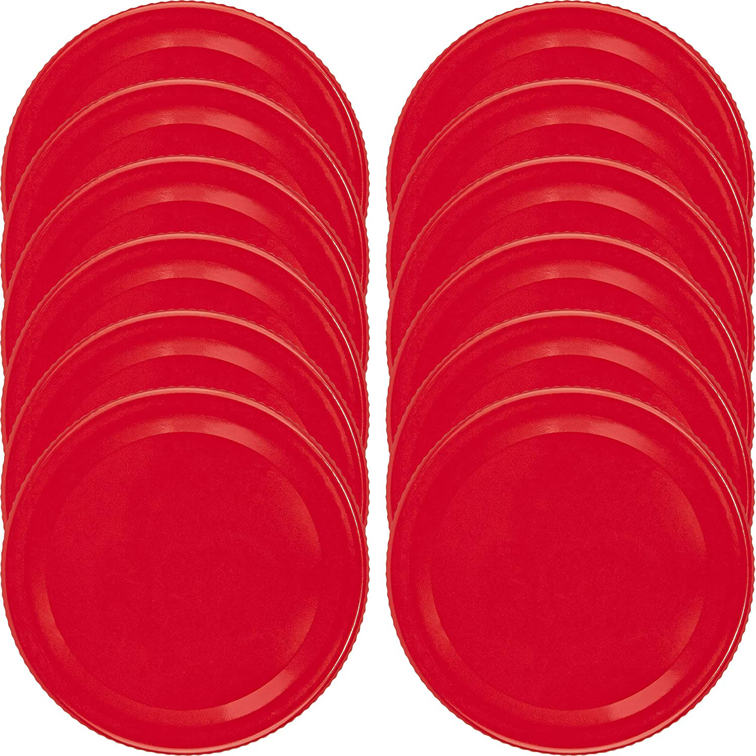 Southern Homewares Set of 12 Red Mason Jar Lids Small Mouth Size Leak Proof Silicone Seal Festive Colored Lids Kids Fun Lids