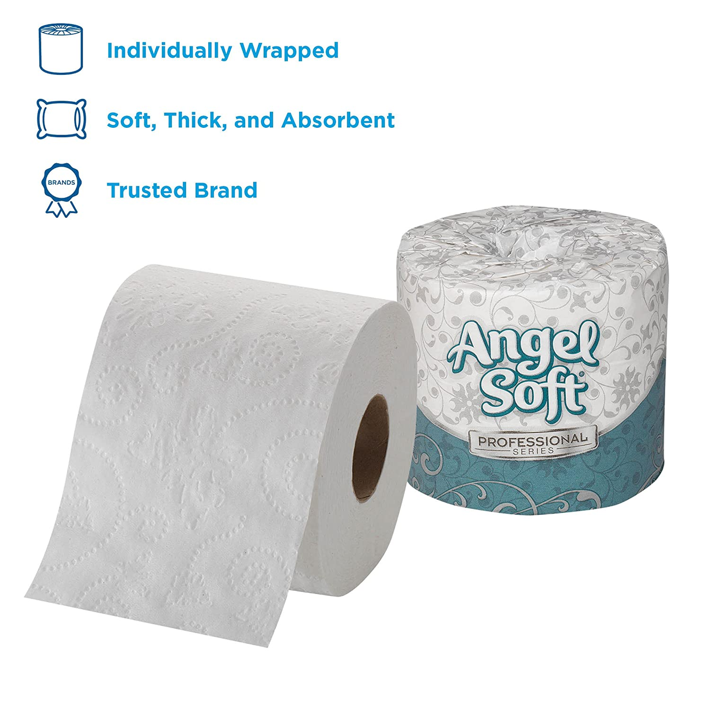 Georgia-Pacific Angel Soft Ps 16880 White 2-Ply Premium Embossed Bathroom Tissue, 4.05" Length X 4.0" Width (Case of 80 Rolls, 450 Sheets per Roll)