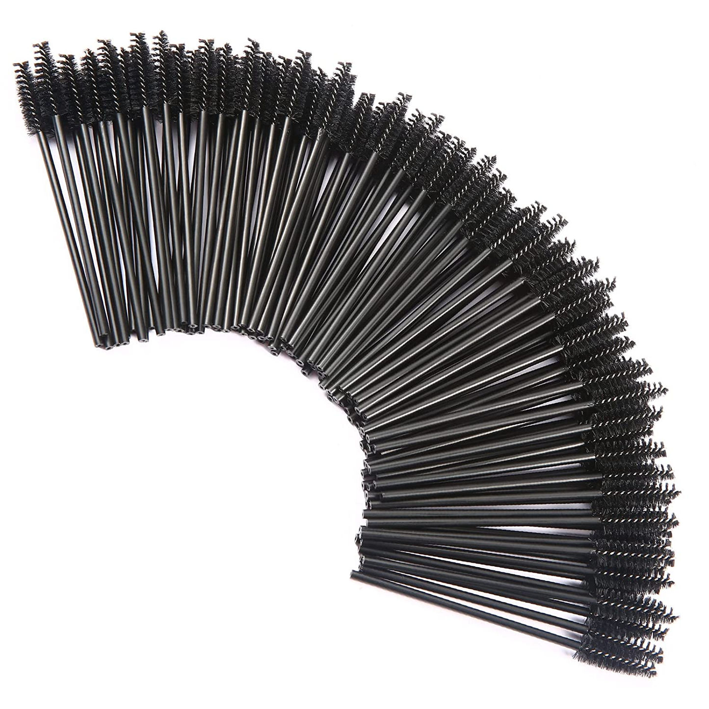 200 PCS Disposable Crystal Eyelash Mascara Brushes Wands (Black and Rose)