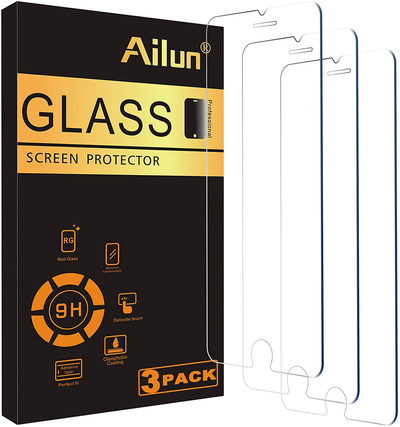 Ailun 0.33mm Screen Protector Compatible for iPhone 8,7,6s,6, 4.7-Inch, 3 Pack 2.5D Edge Tempered Glass,Case Friendly