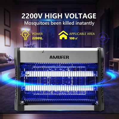 Bug Zapper, AMUFER 20W Electric Insect Killer,2200V Mosquito, Bug, Fly Zapper, 360 Degree Mosquito Killer with UV Light Bulb for Indoor Residential & Commercial