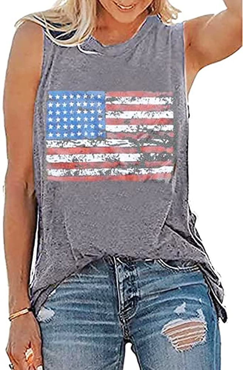 Women's American Flag Camo Sleeveless Tank Tops 4Th of July Racerback Bowknot Stripes Patriotic T Shirts