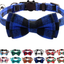 Joytale Breakaway Cat Collar with Bow Tie and Bell, Cute Plaid Patterns, 1 Pack Kitty Safety Collars,Haze Blue
