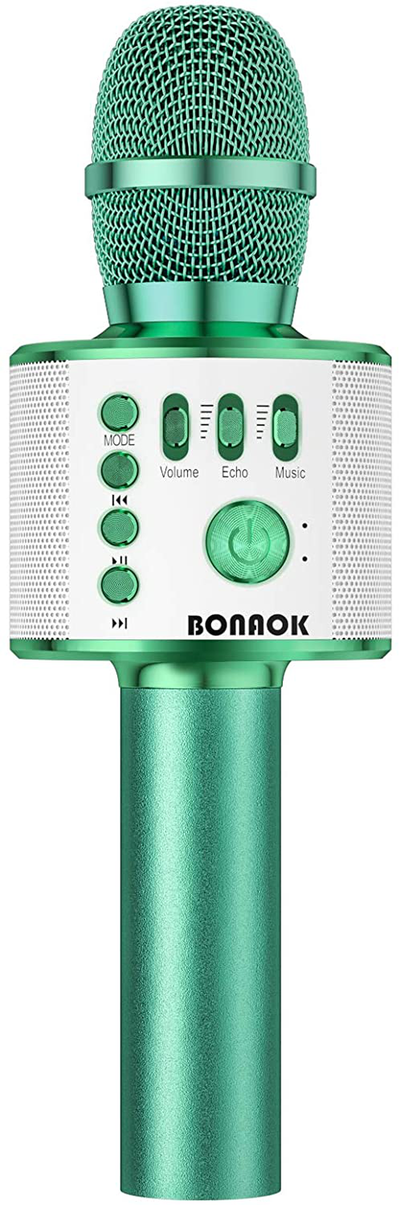 BONAOK Wireless Bluetooth Karaoke Microphone,3-in-1 Portable Handheld Karaoke Mic Speaker Machine Home Party Birthday for All Smartphones PC(Q37 Space Gray)