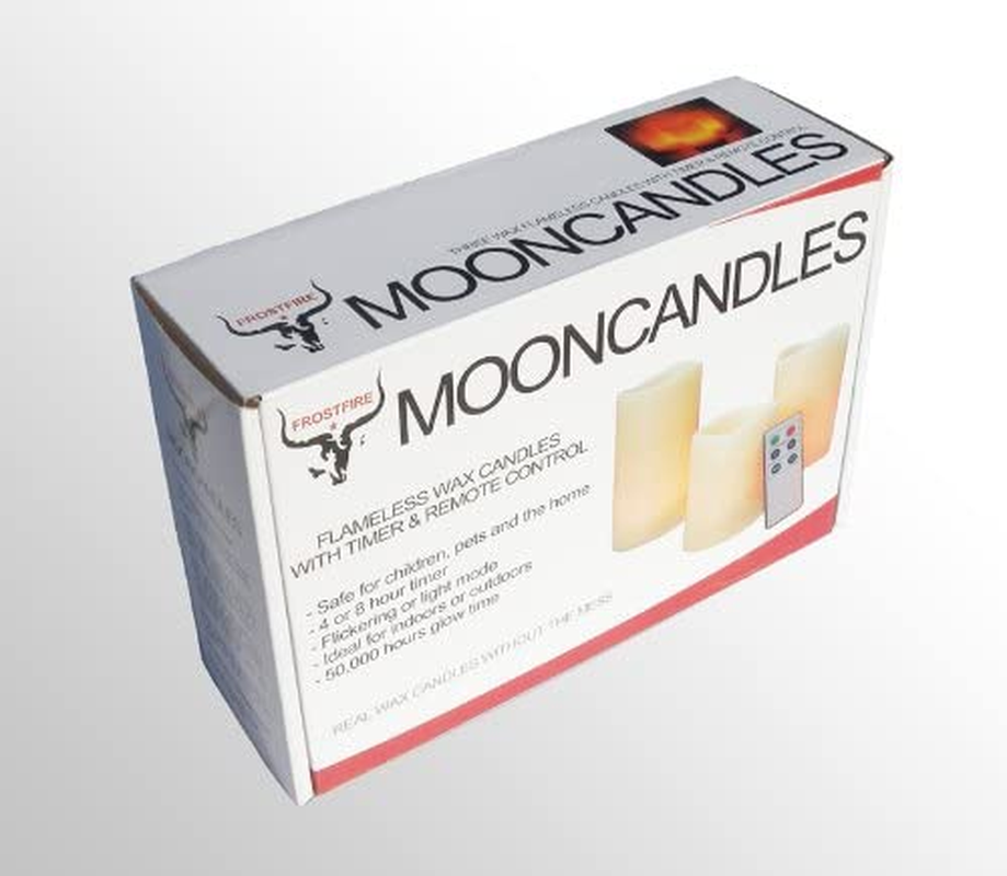 Flameless LED Candles - 3 Mooncandles with Remote Control