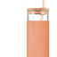 tronco 20oz Glass Tumbler Glass Water Bottle Straw Silicone Protective Sleeve Bamboo Lid - BPA Free (Papaya)