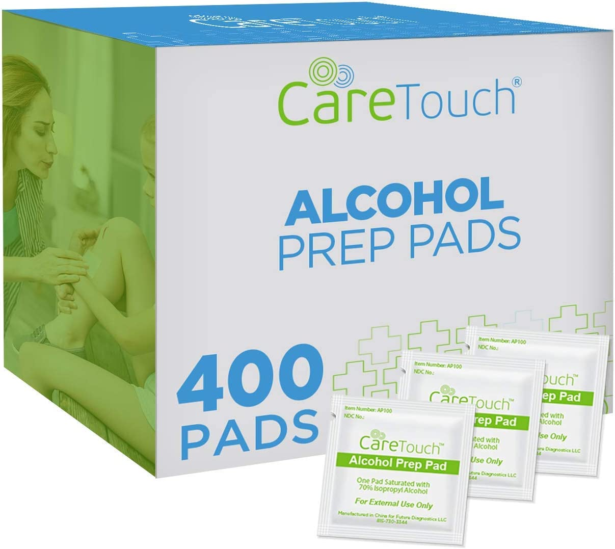 Alcohol Wipes | Individually Wrapped Alcohol Prep Pads with 70% Isopropyl Alcohol, Great for Medical & First Aid Kits | Sterile, Antiseptic 2-Ply Alcohol Swabs - 100 Count