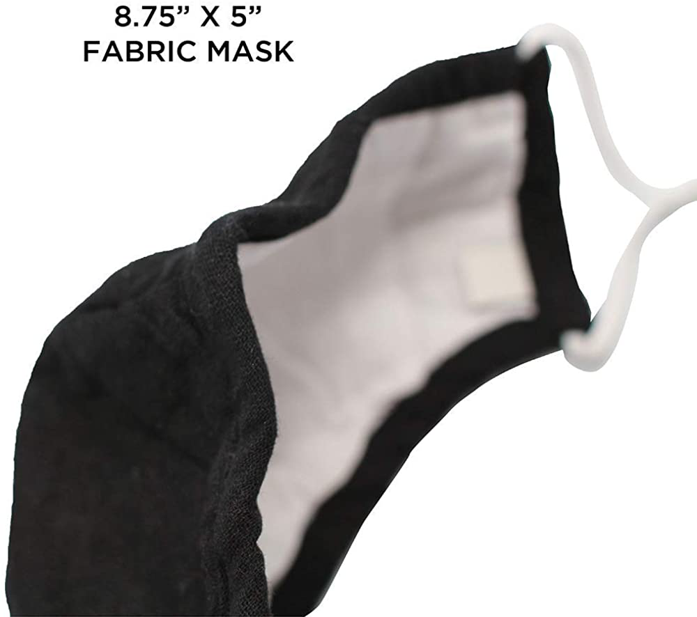 Brite Concepts Reusable Washable 3-Layer Fabric Mask (100% Combed Cotton): One Mask per Pack
